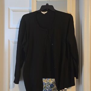 Terra & Sky Black Knit Cardigan